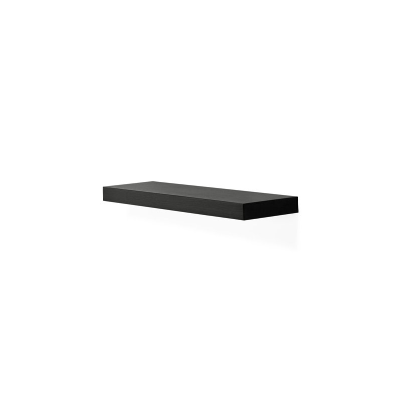 Wall Oak Solid Wood Floating Shelf, Oak Black, 2" H x 27.6" W x 8.7" D
