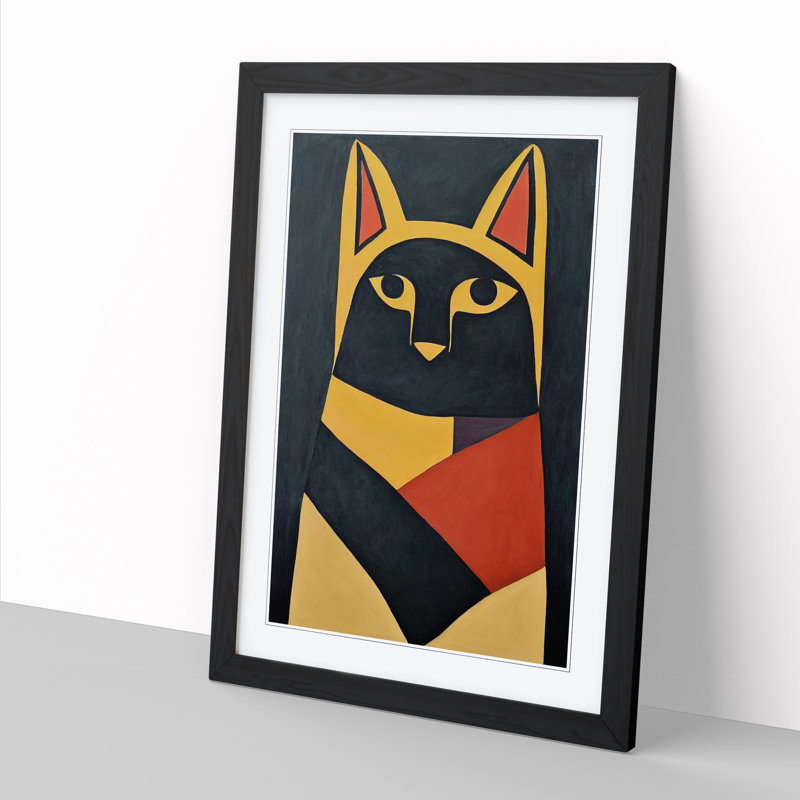 Chifley Egyptian Cat - Wrapped Canvas Print, 34cm H x 25cm W x 2cm D, Oak