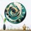 Dark Blue And Gold Spiral I Metal Wall Clock-93380883