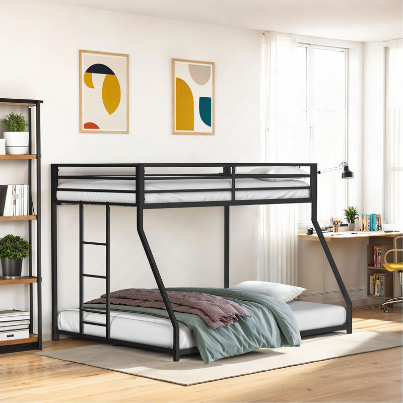 Mobilier de chambre à coucher en métal, Noir mat, Jumeaux sur complet