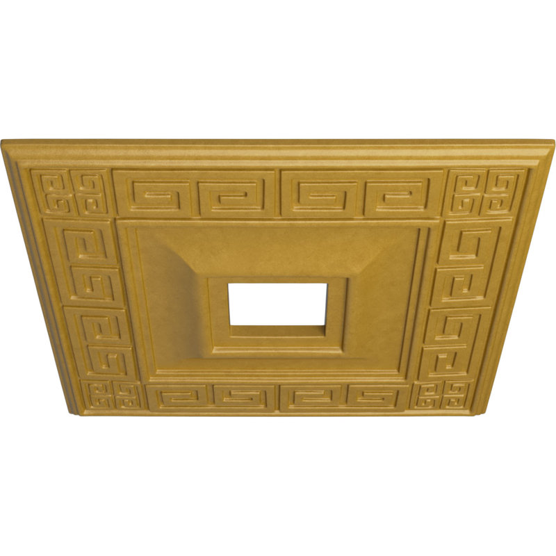Médaillon de plafond de la station de train Endurathane Kendall, DO 18 1/2 po x P 3 7/8 po x P 1 po (convient aux auvents jusqu'à 3 7/8 po), pot peint à la main de finition crème