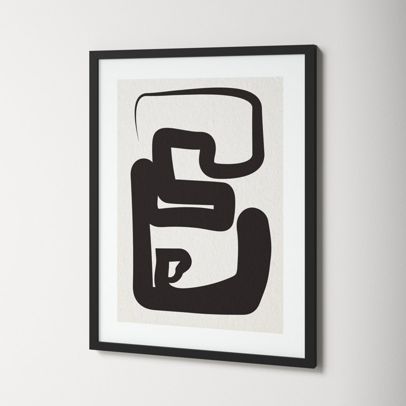 Oneliners-1 by Design Fabrikken, 26.12" H x 20.12" W x 0.88" D, Black Framed Paper