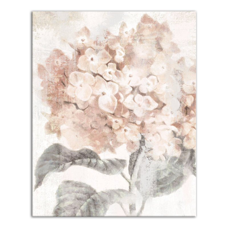 Gros plan d'hortensia sur toile, H 20 po x l 16 po x P 1,25 po