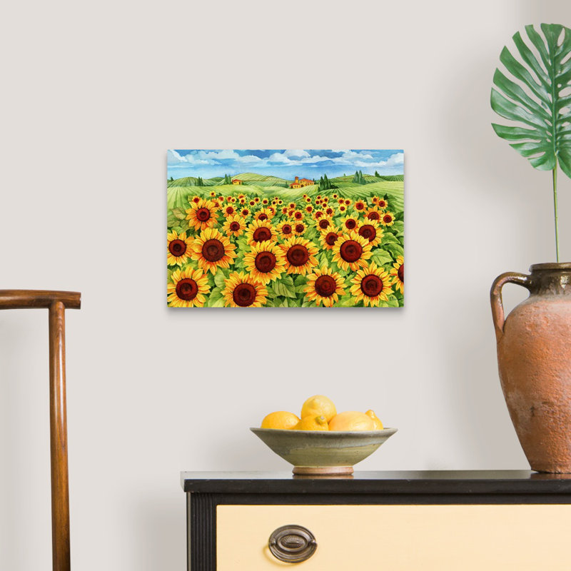 Art mural toile de tournesol, Toile tendue, H 18 po x l 12 po x P 1,25 po