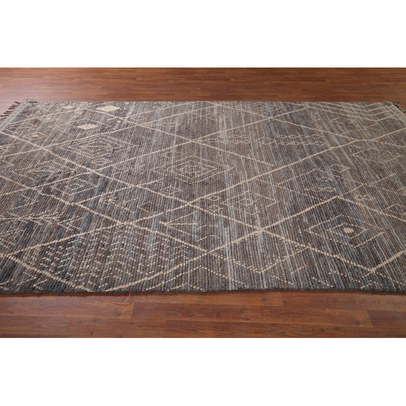 Tapis marocain à motif géométrique treillis 7 x 11
