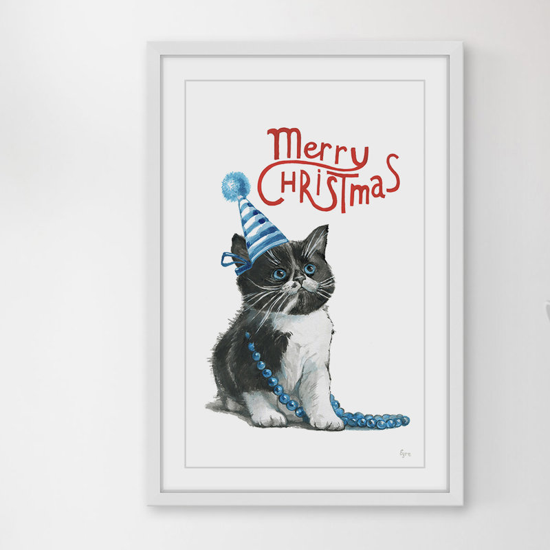 « enabîméed chat », reproduction d’art encadrée, 18" H x 12" L x 1,5" D