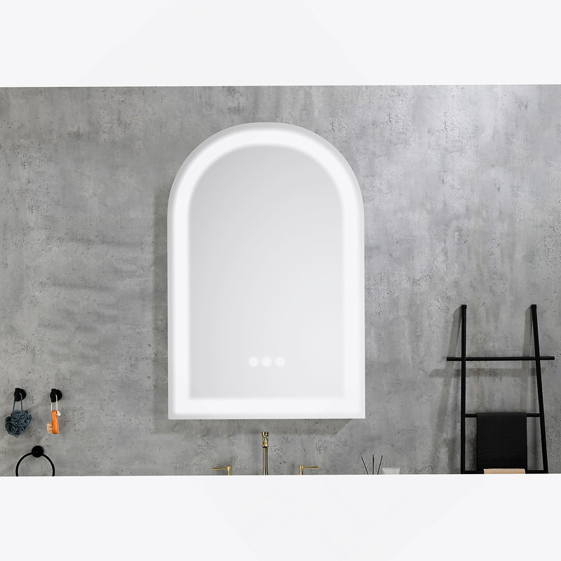 Miroir mural de salle de bain 20 * 30 avec lumière élevée et anti-buée, 20 po x 30 po