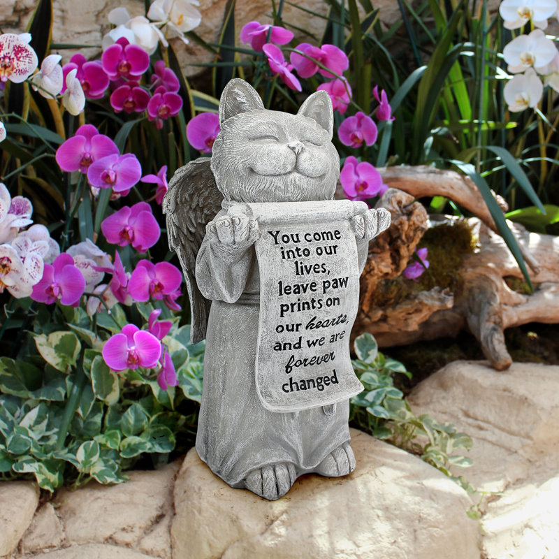 Statue de chat empreintes de pattes sur nos cœurs