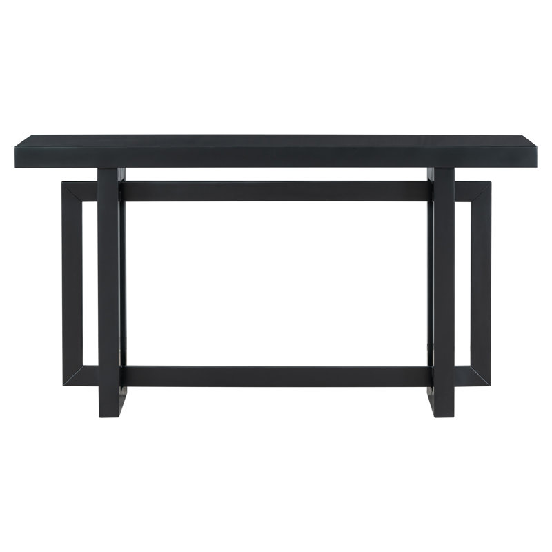 Entryway Console Table With Thick Solid Pine Legs, Black/Black