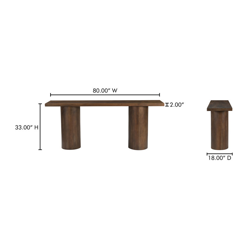 Hadley Console Table Warm Brown