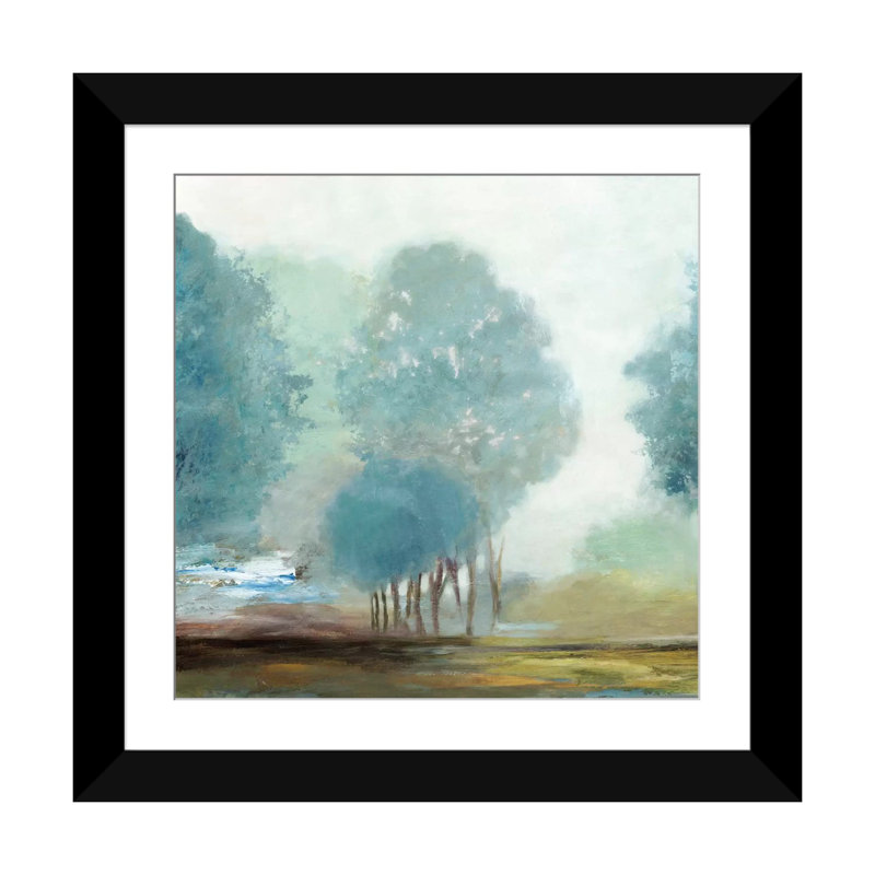 « bleuet hill i, square », impression sur toile, H 16 po x l 16 po x P 1 po, Papier d'art encadré noir, Blanc