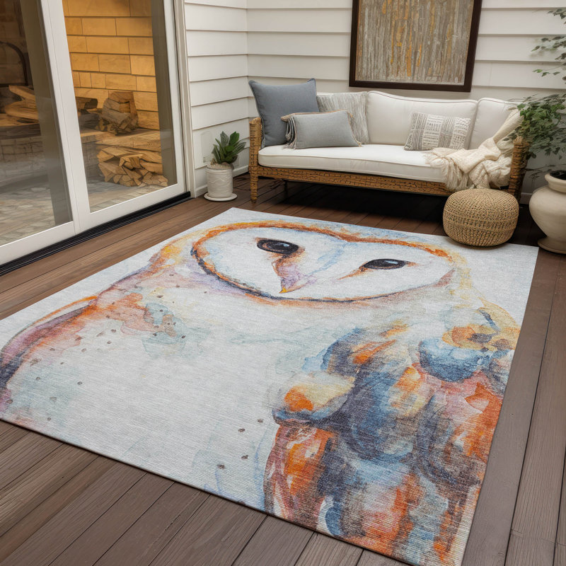 Machine Washable Indoor/Outdoor Jenning ACN2280 Animal Rug, Rectangle 10' x 14'