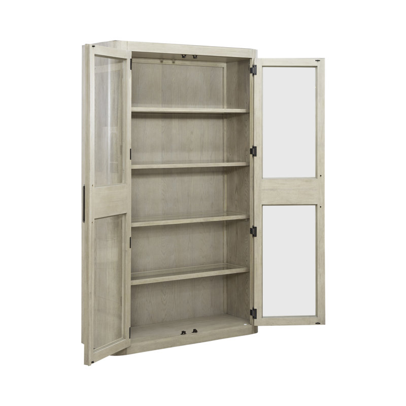 Vitrine Shaly Bunching avec éclairage à DEL tactile, Beige