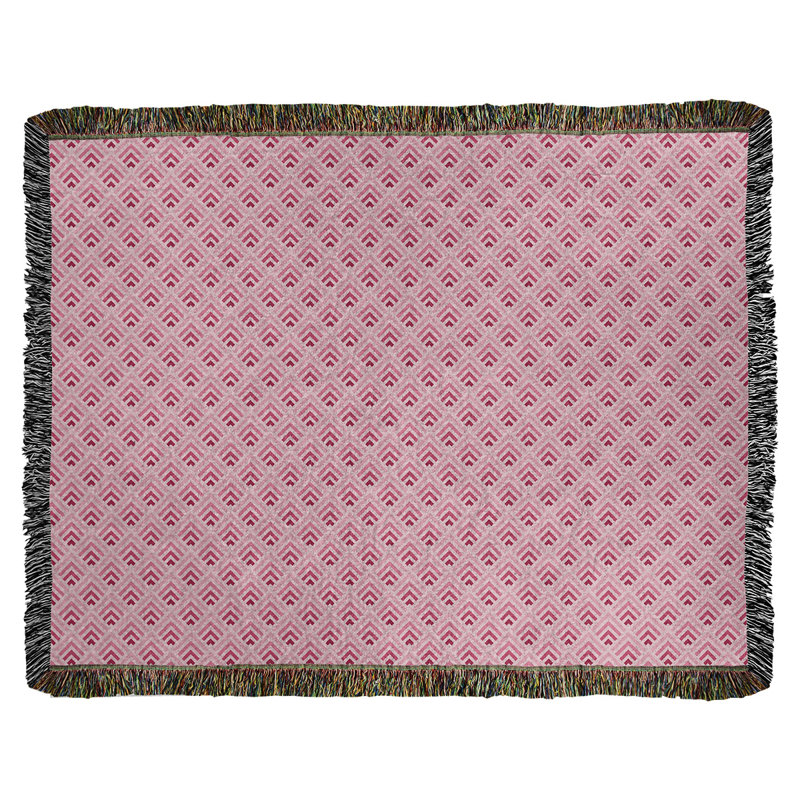 Couverture en coton tissé Katelyn Elizabeth, L 37 po x L 52 po, Rose