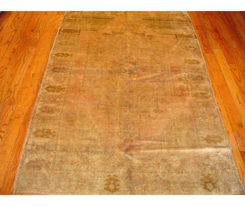 Tapis gris/brun en laine noué la à la main antique Sivas