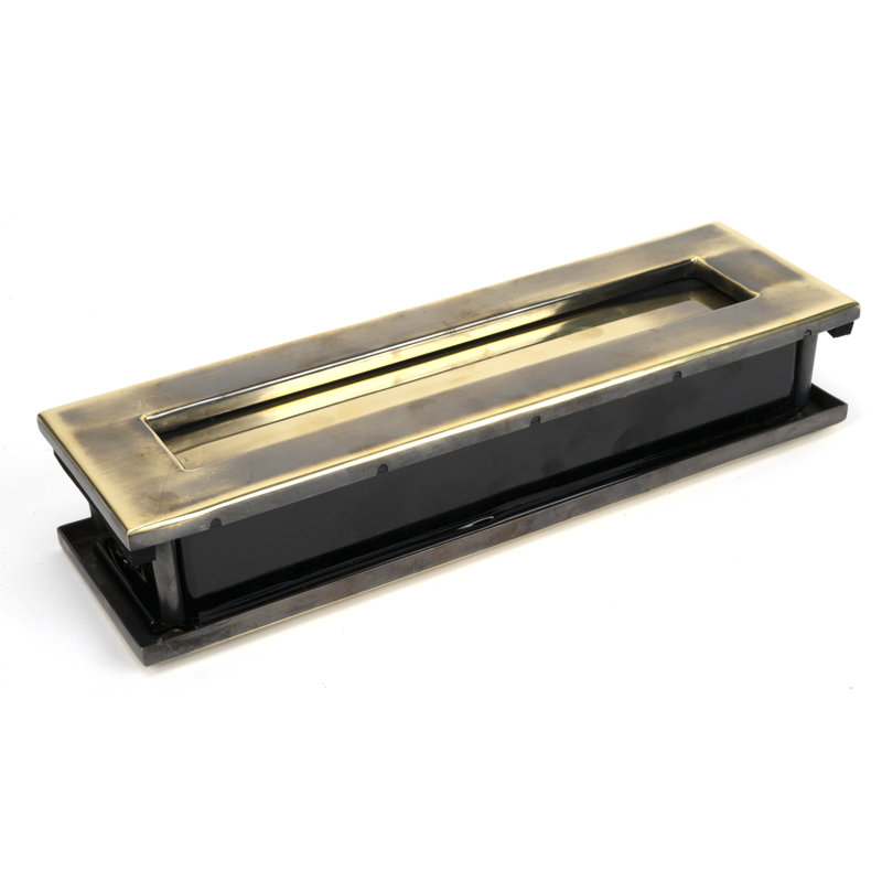 Metal Mail Slot, Aged Brass