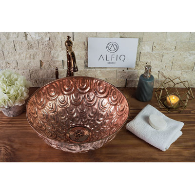 Handmade Hammered Hammered Copper Kitchen Sink – Pure Solid Copper by ALFIQ