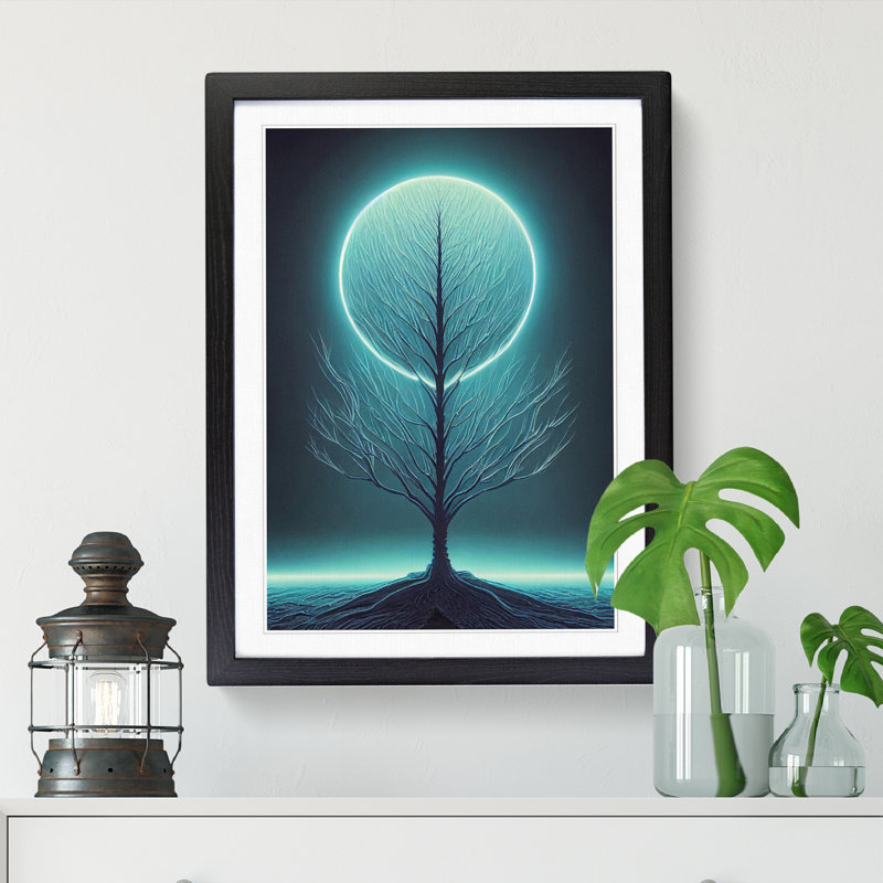 Contemporary Tree Art Vol.6 1 Piece Single Picture Frame Wall Art, 34cm H x 25cm W x 2" D, Black