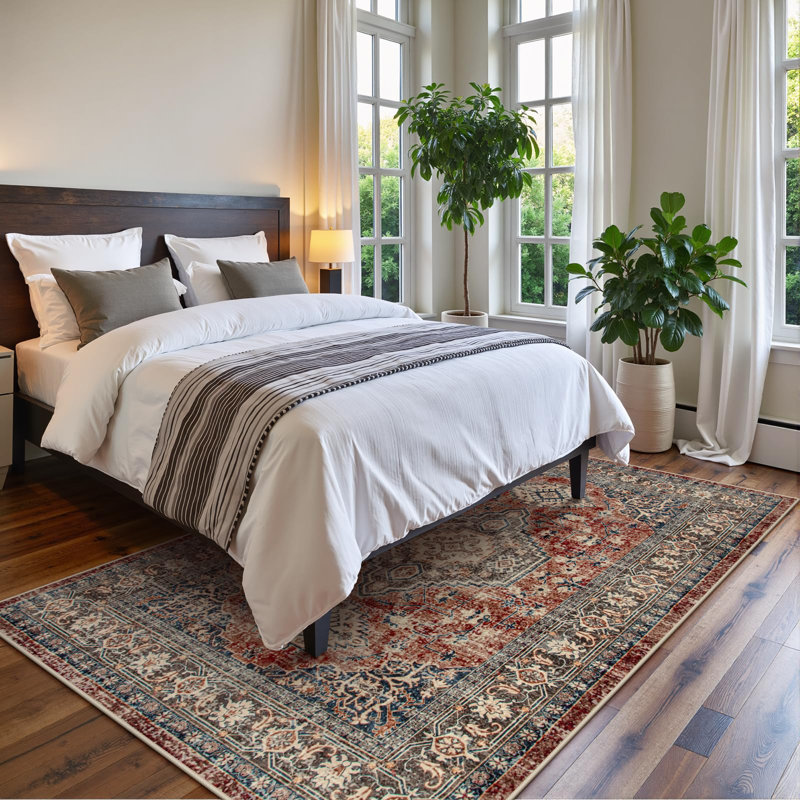  Tapis Persan Seal - Accent texturé intemporel avec base antidérapante, Rectangle 5 pi x 7 pi