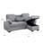 Ken 91In Sleeper Sectional Sofa W Storage Chaise,  USB, Light Gray Chenille-121897286