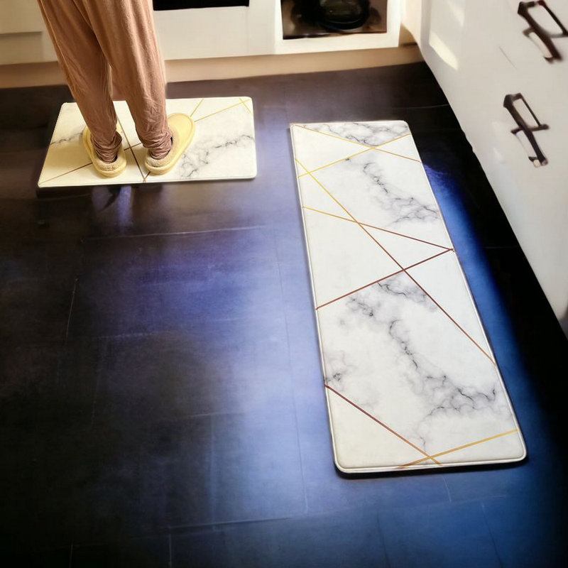 Anthany Geometric Water Resistant Anti-Fatigue Non-Skid Kitchen Mat
