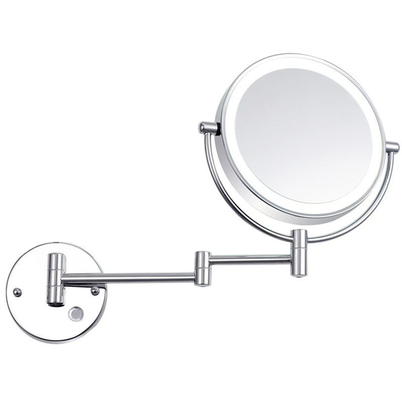 Sania Metal Wall Mirror, Brushed nickel, 10