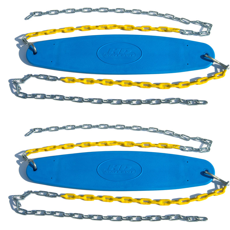 Sièges de balançoire 2 pièces robustes avec chaînes, pouvant supporter jusqu'à 250 lb (chacun) - Bleu, Bleu