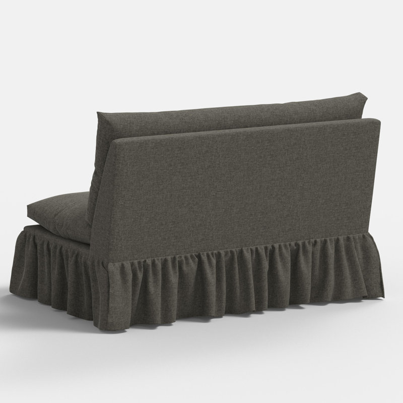 Thelma Settee, Zuma Charcoal Textured Linen