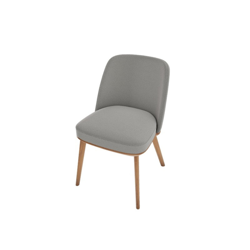 Foyer Upholstered Dining Chair with Wooden Base, Anouk Taupe, Canaletto Walnut