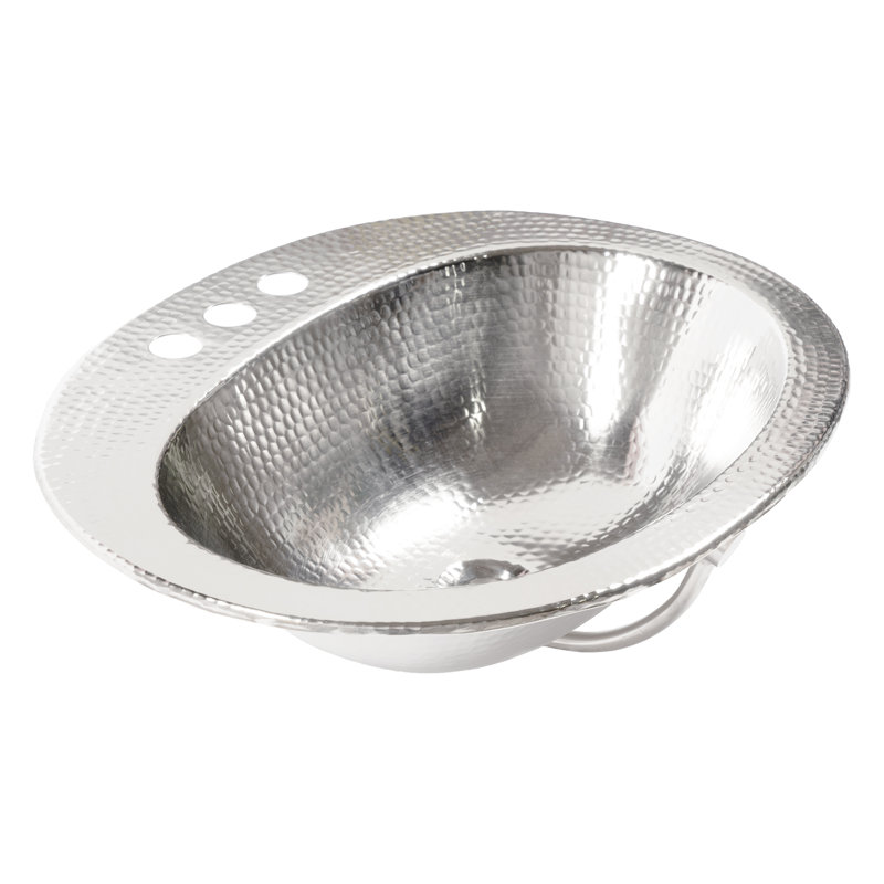 Seville 20" Nickel Oval Drop-In Bath Sink with Chrome Faucet