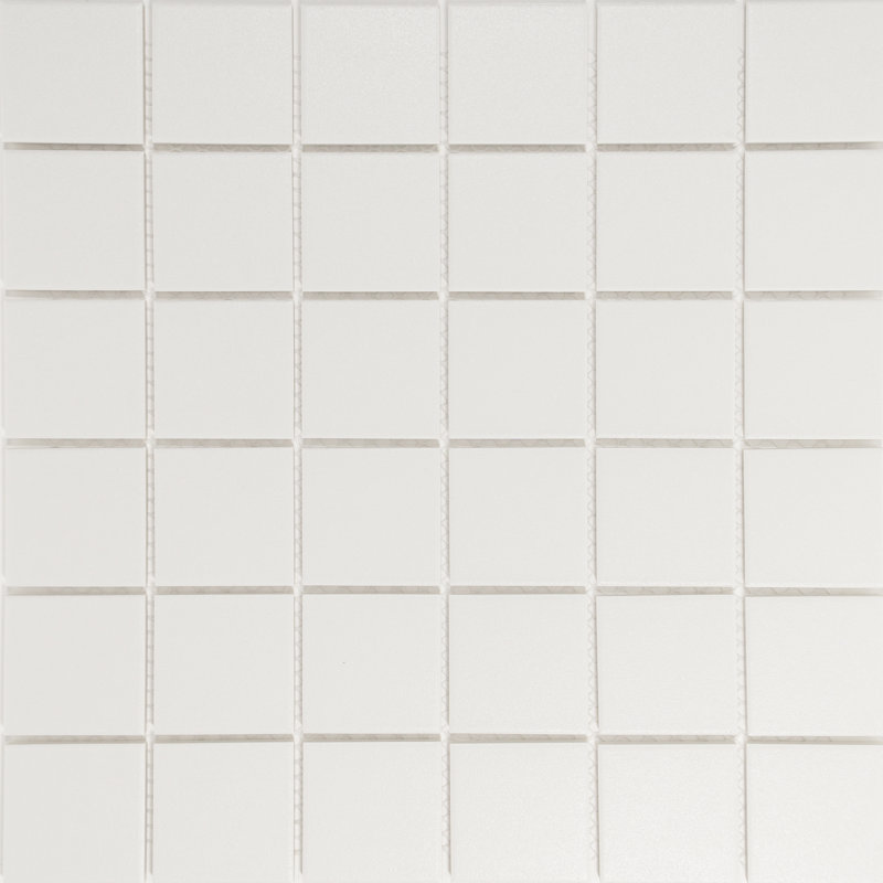 Carreau de mosaïque carré en porcelaine mat 2 "x 2" Sage, Blanc