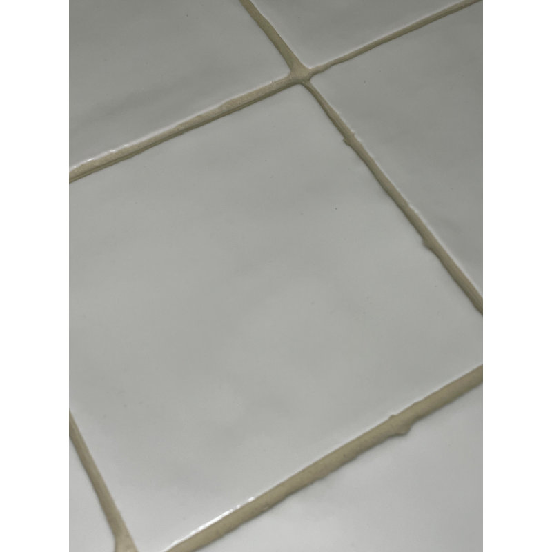 Zellige 4" x 4" Ceramic Subway Tile, White/Blanc