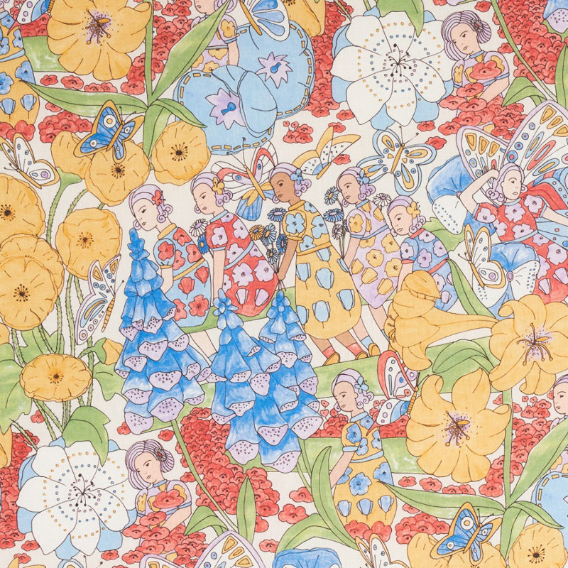 Tissu de jardin Schumacher x Clements Ribeiro, Jaune / ivoire