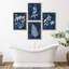 «Botanical Silhouette Blue and White Modern Artwork Minimalist Wall Art Decor», 4 pièces-101519975-101519977