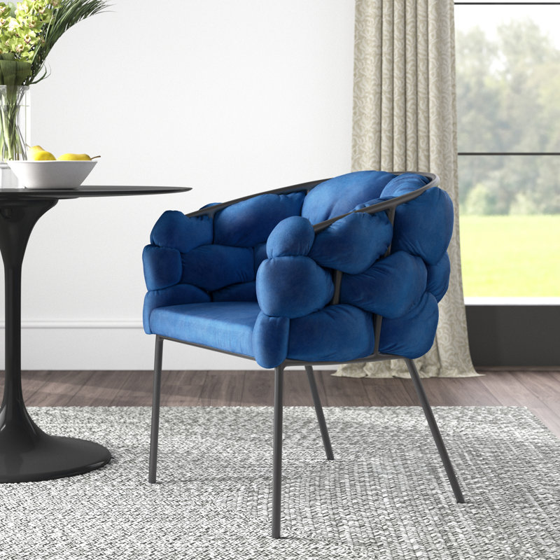 Lawncrest 18'' H Upholstered Metal Armchair, Green, Black