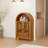 Compact China Cabinets, Walnut Melamine Arched Farmhouse Cabinet