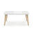 Modern Rectangular Coffee Table with Glossy White Top and Solid Hornbeam Wood Legs