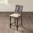 Jabree Upholstered Linen Blend Counter Stool with Solid Wood Frame-20929595