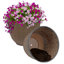 Pot de fleurs d'extérieur rond en métal 12,5 po x 12,5 po x 10,75 po Brun - Ralene-2076684570-2076684569