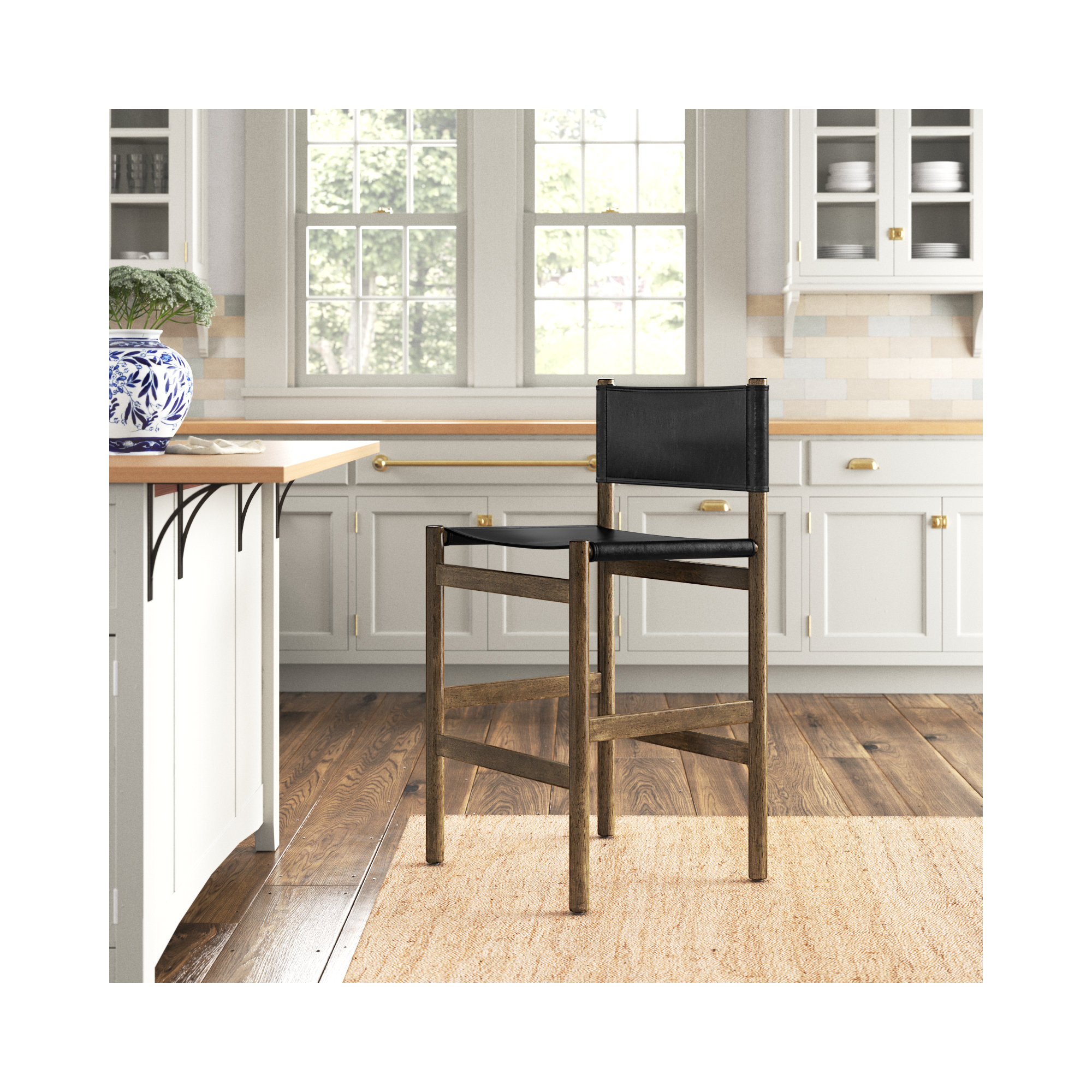 Matisse Counter & Bar Stool, Counter Stool (26.5" Seat Height), Vintage Natural, Black