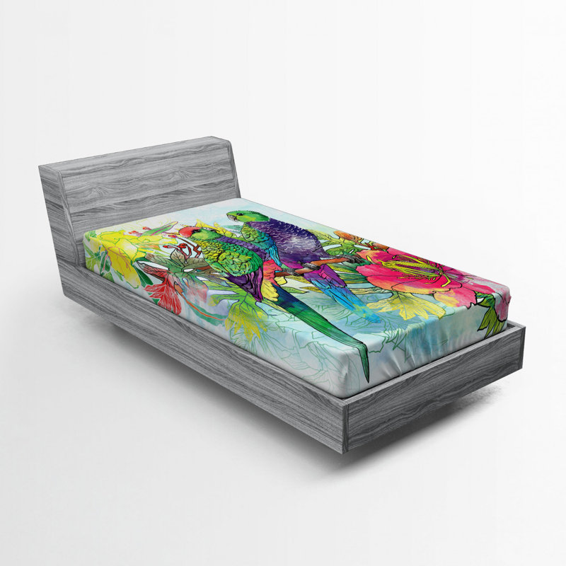 Drap-housse en microfibre Parrot Paisley, Grand
