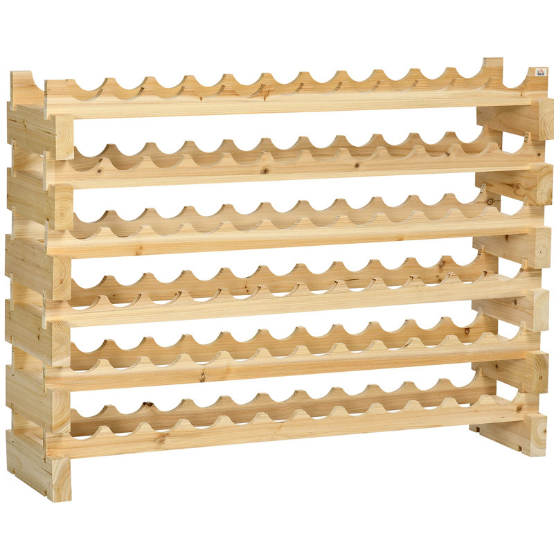 Support à vin empilable, tablettes de rangement modulaires, support de 72 bouteilles, support de présentation autoportant pour la cuisine, garde-manger, cave, naturel