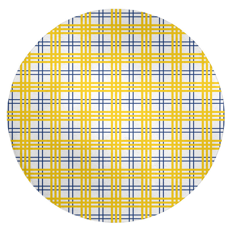 Plaid Indoor Rug, Round 5'