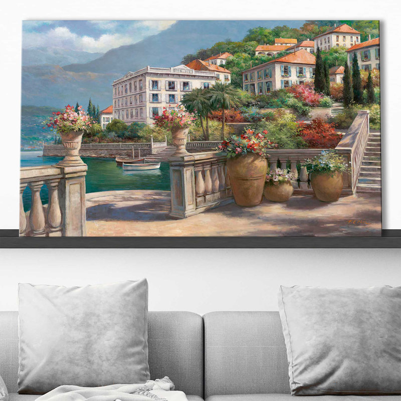 Lago Di Como II par T.C. Chiu - Peinture, Toile tendue, H 18 po x l 30 po x P 1 po