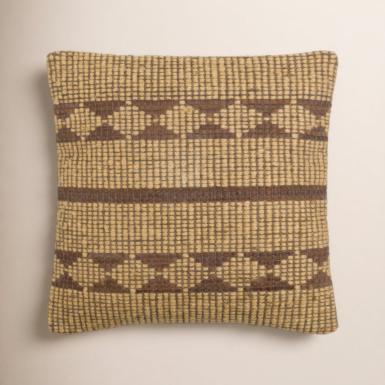 Twareg Geometric Jute / Sisal Pillow Cover, 20"H x 20"W