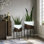 Ensemble de pots à fleurs industriels en métal 20,5 "avec support Torkelson, cache-pots d'intérieur peints en blanc et brun, ensemble de 2