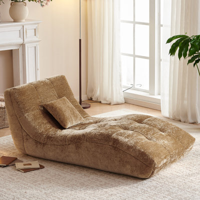 Chaise Lounge Chair, Modern Upholstered Recliner Sofa, With Curved Back by Latitude Run