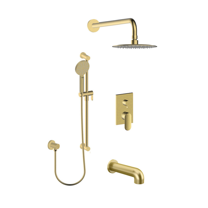 Ensemble de baignoire ronde en laiton brossé, Laiton brossé