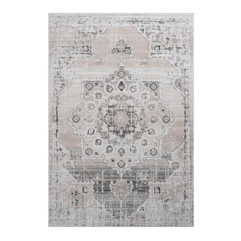 Collection Cream/Beige /Medallion Non-Shedding Living Room Bedroom Dining Home Office Stylish And Stain Resistant Area Rug