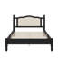 Ensemble de chambre à coucher 3 pièces avec cadre de lit en bois pleine grandeur, 1 table de chevet rétro et 1 coiffeuse de maquillage avec tabouret-119446705-119446704